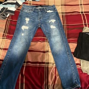 These are ripped blue jeans !!